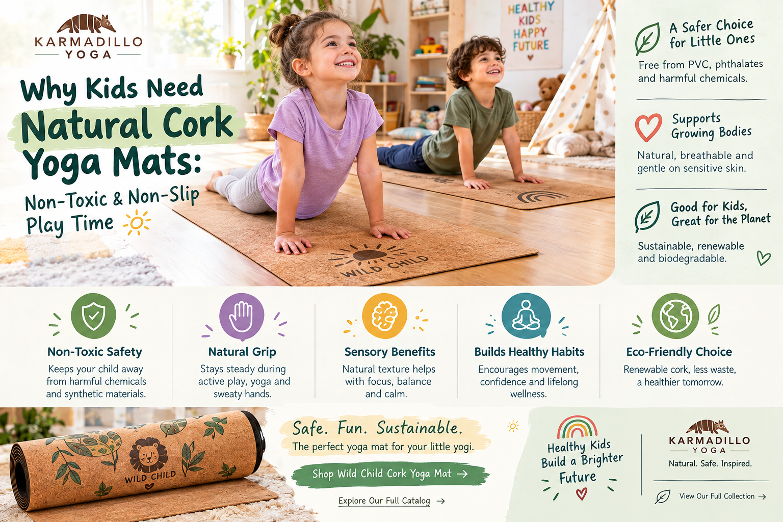 Why Kids Need Natural Cork Yoga Mats: Non-Toxic & Non-Slip Play Time